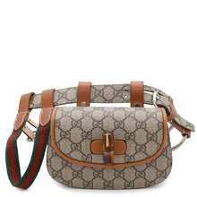 Load image into Gallery viewer, GUCCI GG Supreme Bamboo Belt Bag Beige/Brown681137 PVC Leather Size Mini
