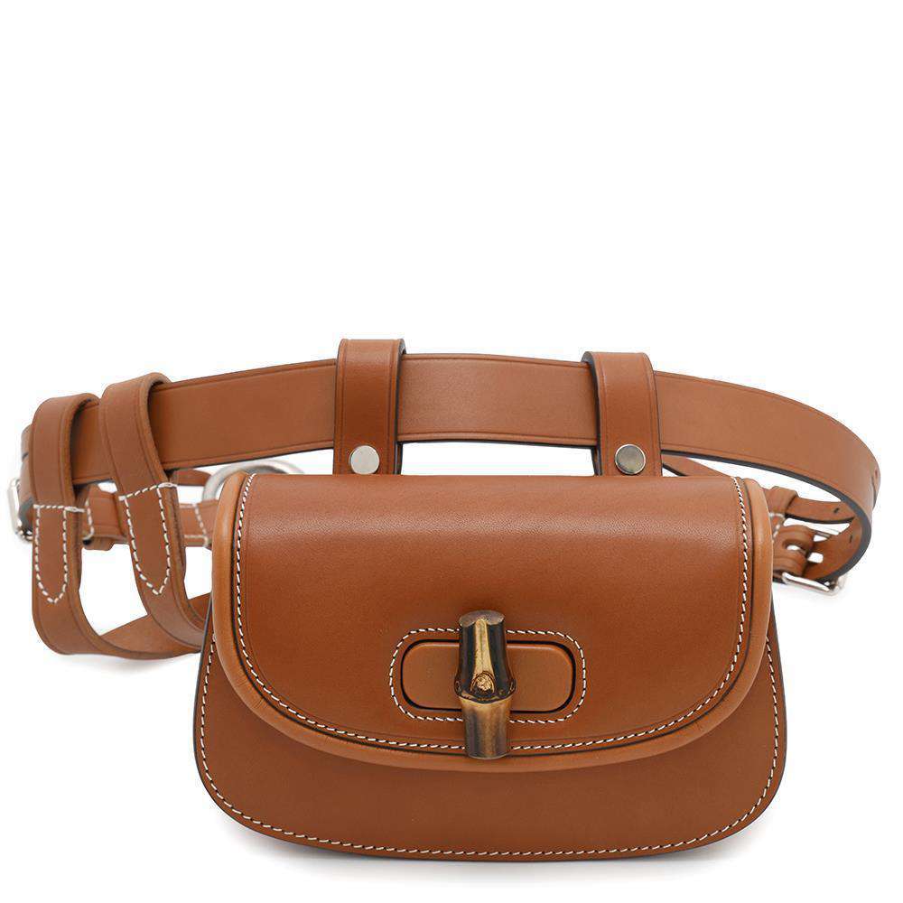 GUCCI Bamboo belt bag Brown681137 Leather