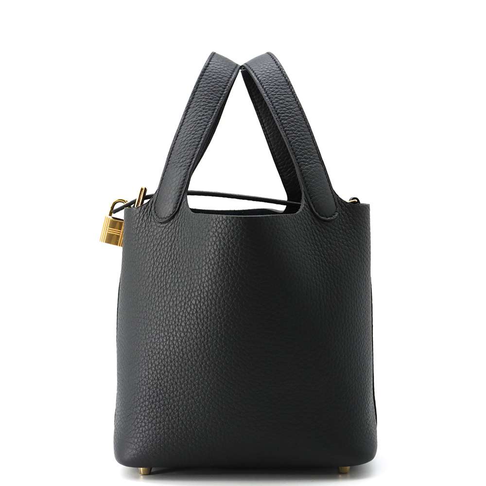 HERMES Picotin Lock Black Taurillon Clemence Size PM