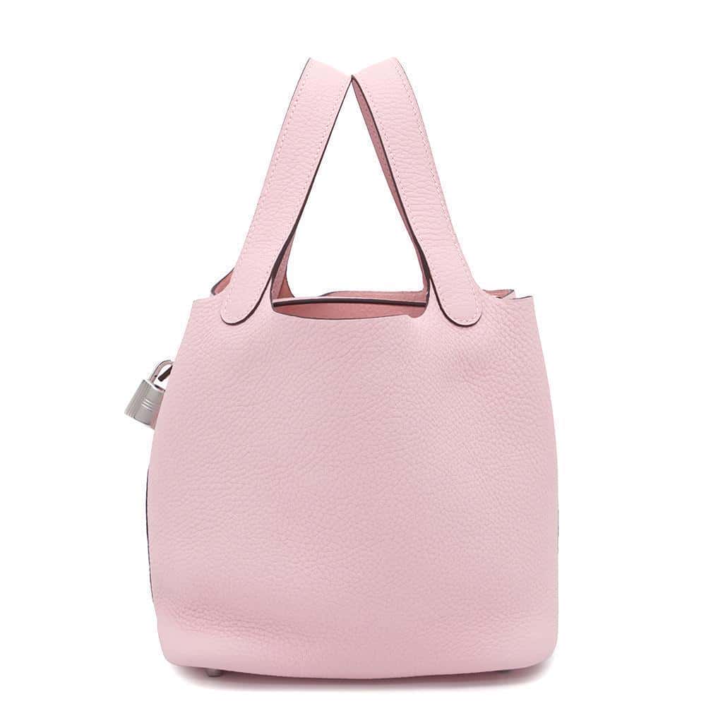 HERMES Picotin Lock Rose Sakura Taurillon Clemence Size PM