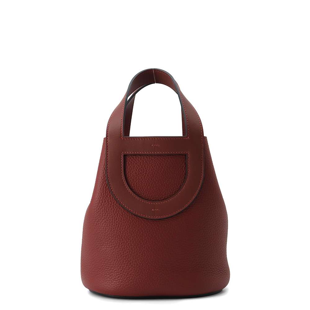 HERMES In the loop Rouge H Taurillon Clemence Swift Leather Size 18