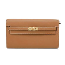 Load image into Gallery viewer, HERMES Kelly wallet long to go Gold Epsom
