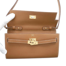 Load image into Gallery viewer, HERMES Kelly wallet long to go Gold Epsom
