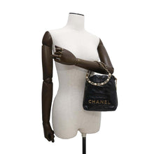 Load image into Gallery viewer, CHANEL CHANEL22 Pearl/Logo Chain 2WAY Shoulder Bag BlackAS3980 Shiny Calf Leather Size Mini

