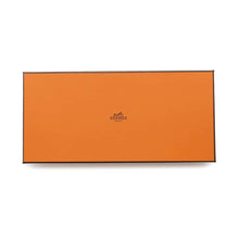 Load image into Gallery viewer, HERMES HERMES Metallic Carry Case Size 100 Marine/Black/White Cashmere70% Silk30%
