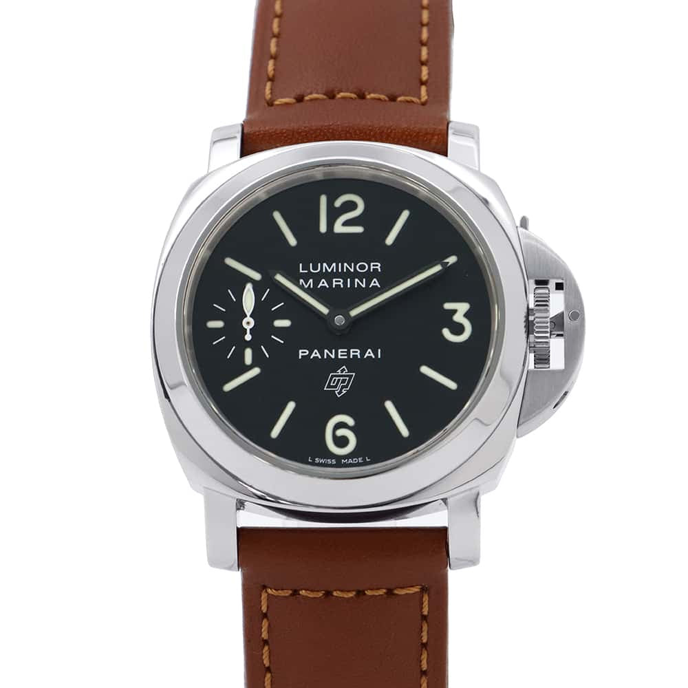 PANERAI Luminor marina logo W44mm Stainless Steel Leather Black DialPAM00005