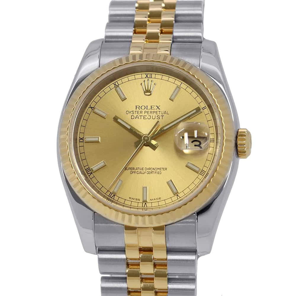ROLEX Datejust W36mm Stainless Steel K18YG Champagne Dial116233