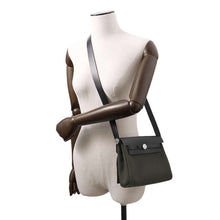 Load image into Gallery viewer, HERMES Herbag Zip Vert de Gris/Black Toile Military Vache Hunter Leather Size Mini
