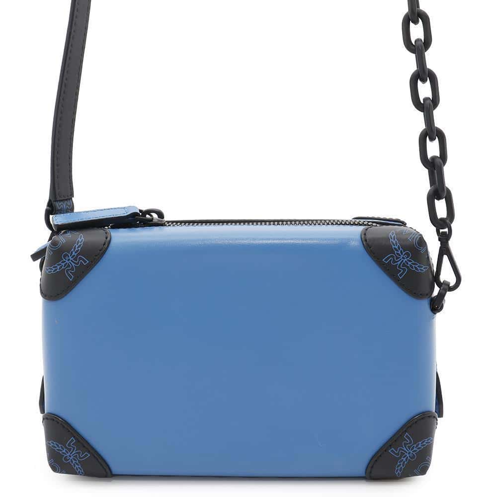 MCM Soft Berlin Cloth Crossbody Bag BlueMMRBABF01H9001 Leather Size Mini