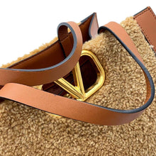 Load image into Gallery viewer, Valentino Garavani V-sling 2WAY Shoulder Brown Mouton Leather
