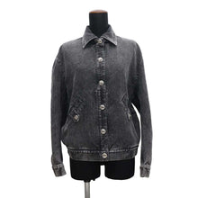 将图像加载到图库查看器中，CHANEL COCO Button Denim Jacket Size 36 BlackP74033 Cotton 70% Viscose 18% Polyester 12%
