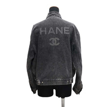 将图像加载到图库查看器中，CHANEL COCO Button Denim Jacket Size 36 BlackP74033 Cotton 70% Viscose 18% Polyester 12%
