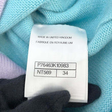 将图像加载到图库查看器中，CHANEL cardigan Size 34 Light Blue/PurpleP76463 Cashmere100% Rhinestone

