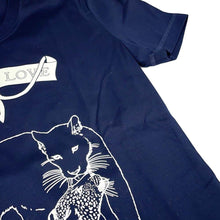 将图像加载到图库查看器中，HERMES Jungle Love Cut and Sew Size 34 Navy/White Cotton100%
