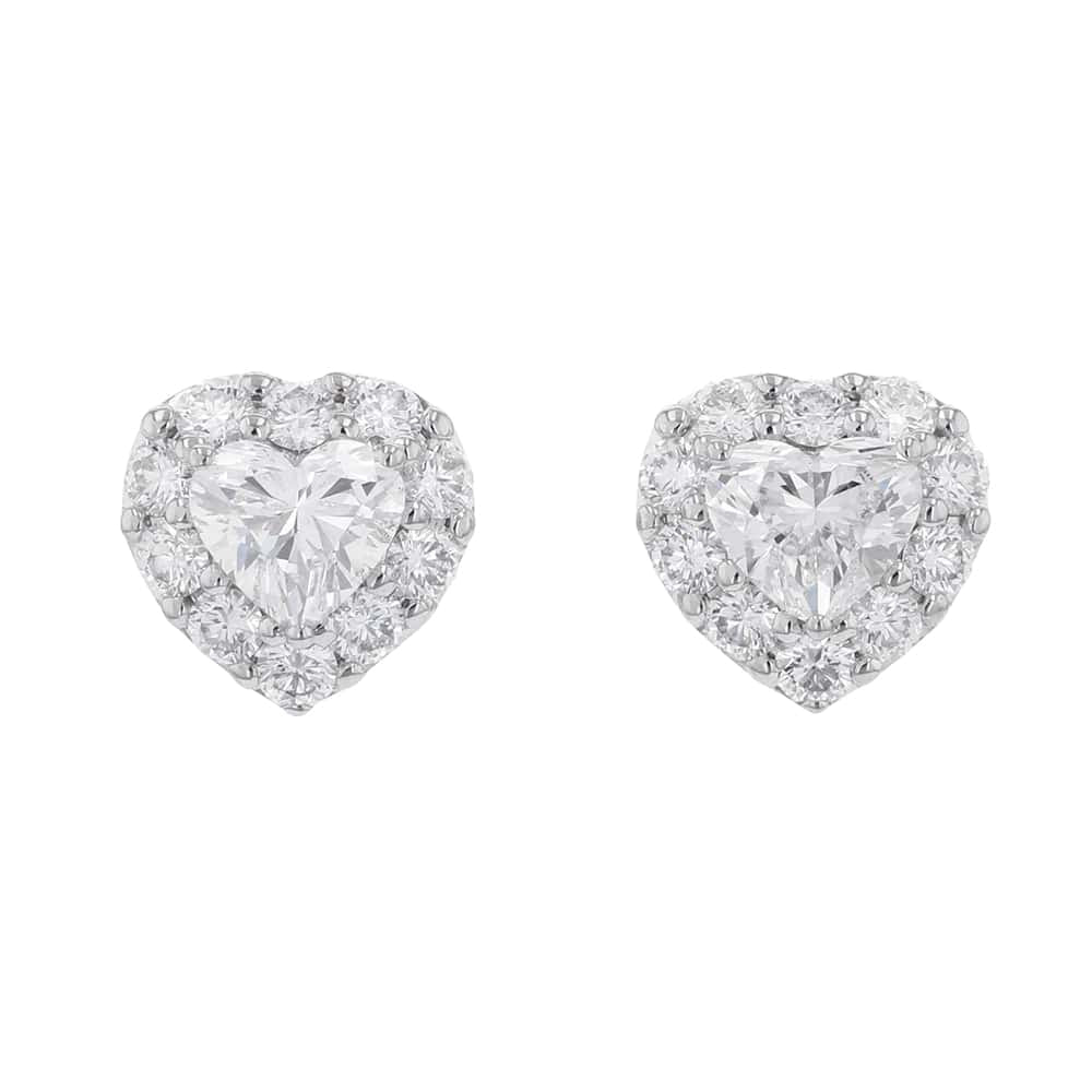 GRAFF Icon Heart Shape Diamond Stud Earring 18K White Gold