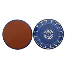 将图像加载到图库查看器中，HERMES Box Blue Daiyule White/Blue LacquerWood Size MM
