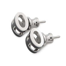 将图像加载到图库查看器中，HERMES Pop Ash Earrings Size Mini Black Metal Lacquer
