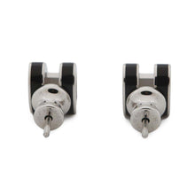 将图像加载到图库查看器中，HERMES Pop Ash Earrings Size Mini Black Metal Lacquer

