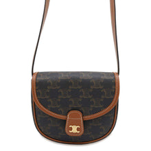 将图像加载到图库查看器中，CELINE Busas Shoulder Bag Tan196702BZJ PVC Coated Canvas Leather Size Mini
