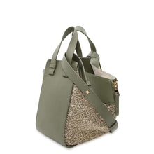 Load image into Gallery viewer, LOEWE hammock Beige/GreenA538S35X43 Canvas Leather Size Small
