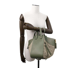 Load image into Gallery viewer, LOEWE hammock Beige/GreenA538S35X43 Canvas Leather Size Small

