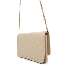 Load image into Gallery viewer, CHANEL Matelasse Cocorock Chain Wallet BeigeA80766 Caviar Leather
