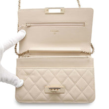 Load image into Gallery viewer, CHANEL Matelasse Cocorock Chain Wallet BeigeA80766 Caviar Leather
