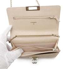 Load image into Gallery viewer, CHANEL Matelasse Cocorock Chain Wallet BeigeA80766 Caviar Leather
