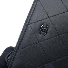 将图像加载到图库查看器中，CHANEL Matelasse L-shaped zipper compact wallet BlackAP3997 Calf Leather
