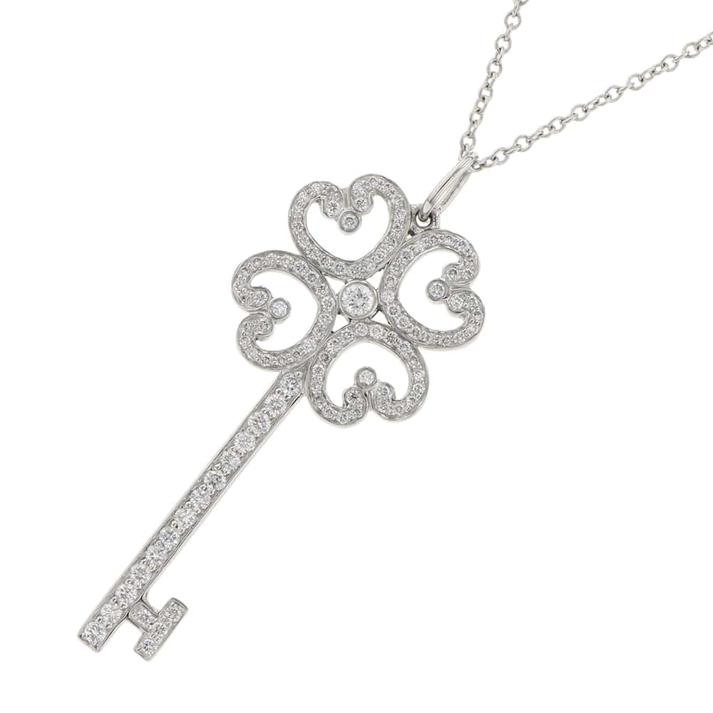 TIFFANY&Co. Quatra Heart Key Necklace Pt950