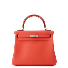 将图像加载到图库查看器中，HERMES Kelly Retourne Orange Field Swift Leather Size 25
