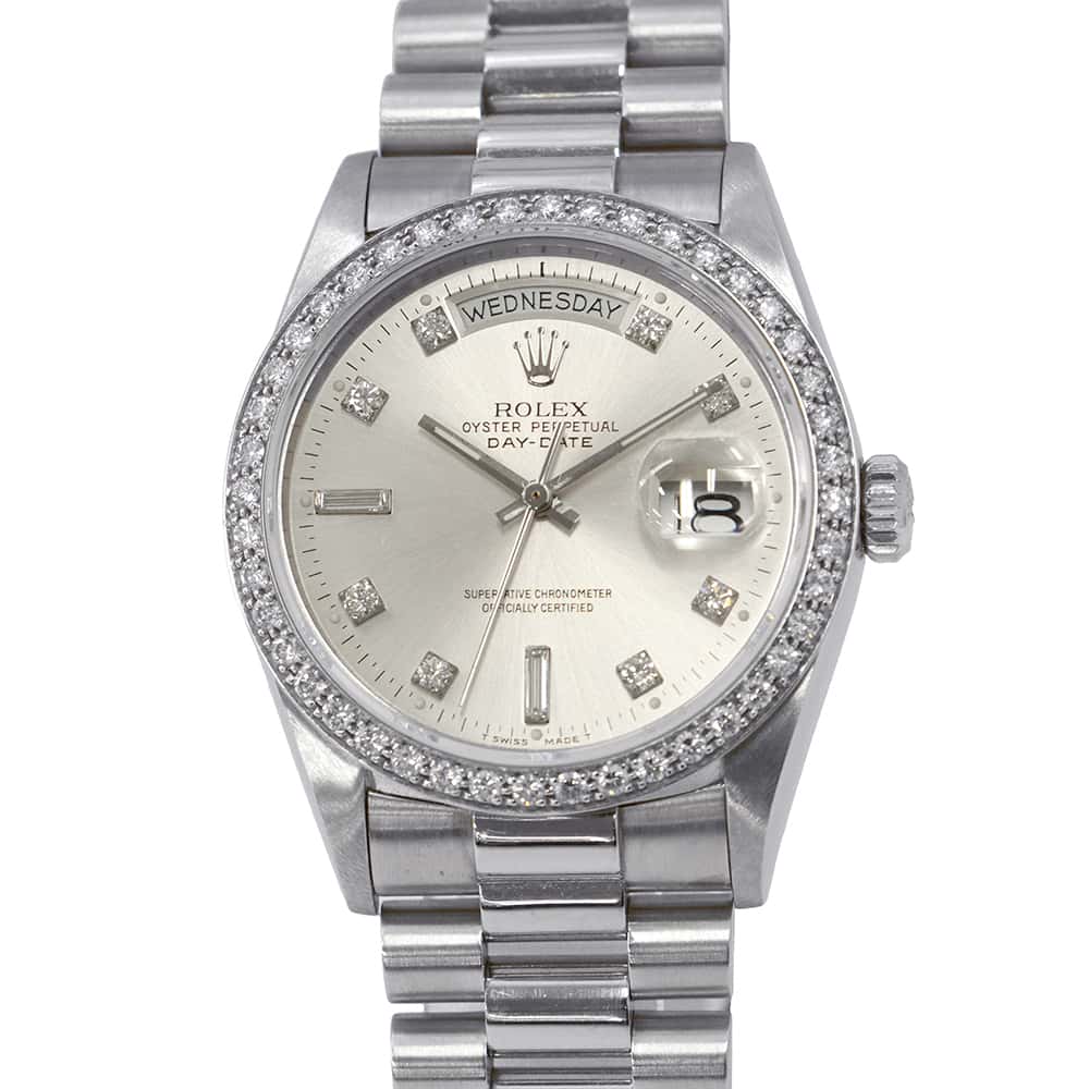 ROLEX Day-Date W36mm PT Silver Dial18046A