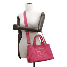 Load image into Gallery viewer, PRADA Canapa ShoulderTote Bag Pink1BG439 Canvas
