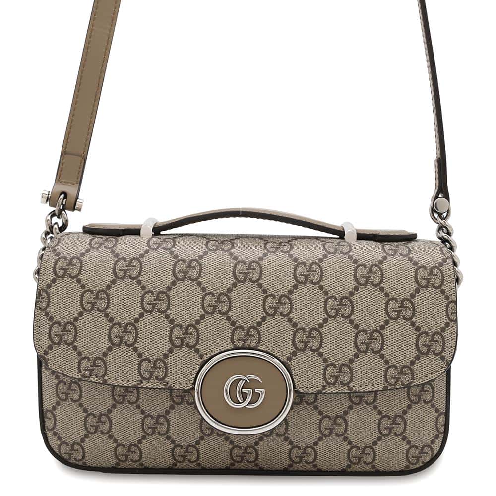 GUCCI PETITE GG GG Supreme Mini ChainShoulder Bag Beige/Brown739722 PVC Leather Size Mini
