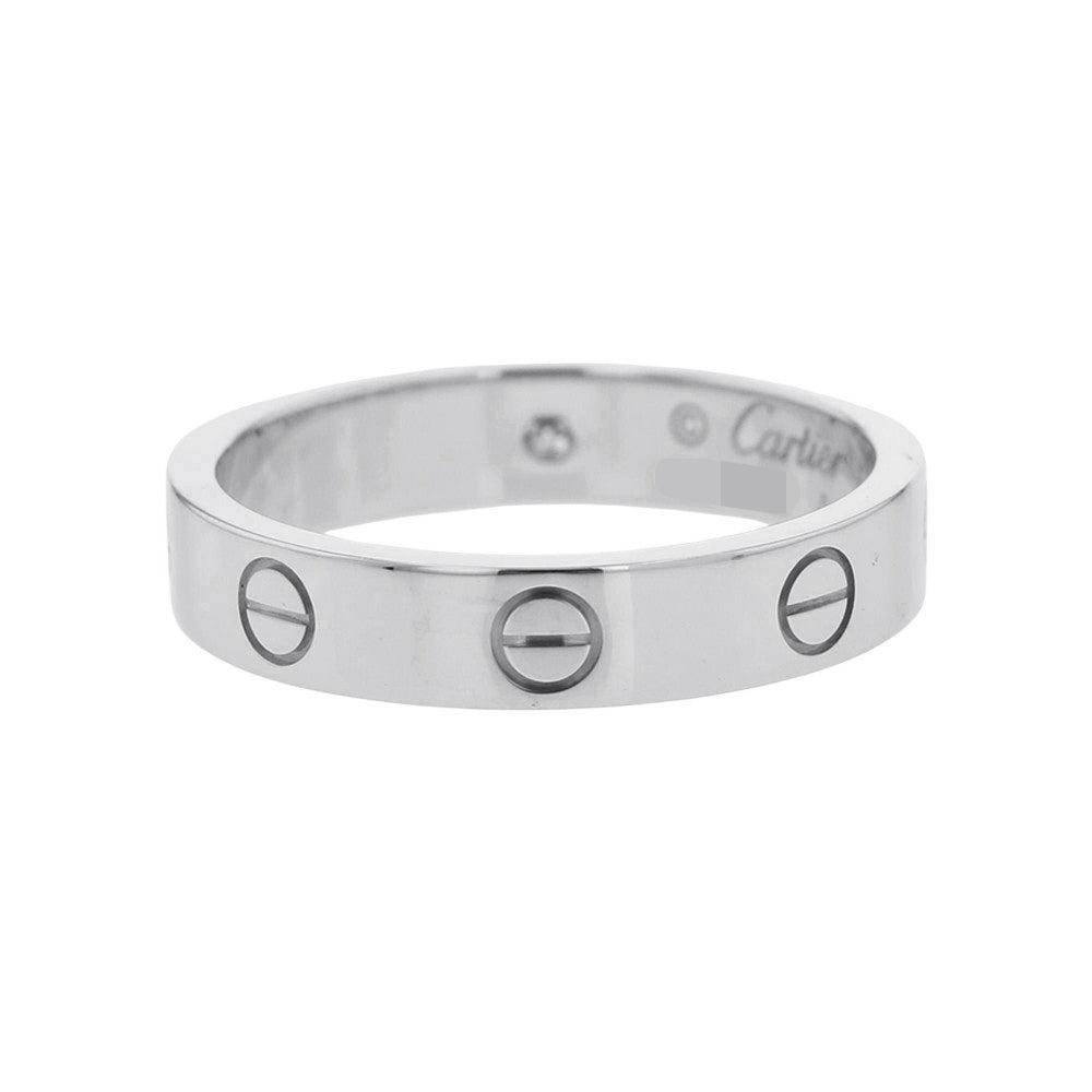 CARTIER Mini Love Ring 1PD Size SM/54/#14CRB4050500 18K White Gold