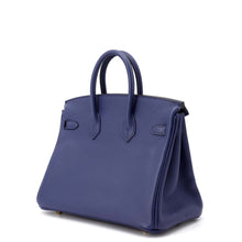 将图像加载到图库查看器中，HERMES Birkin Verso Blue Saphir/Gris Mouette Taurillon Novillo Size 25

