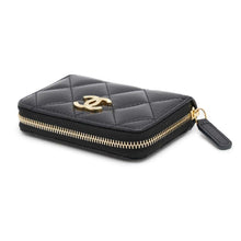Load image into Gallery viewer, CHANEL Matelasse zip coin purse BlackAP4262 Patent Calf Leather
