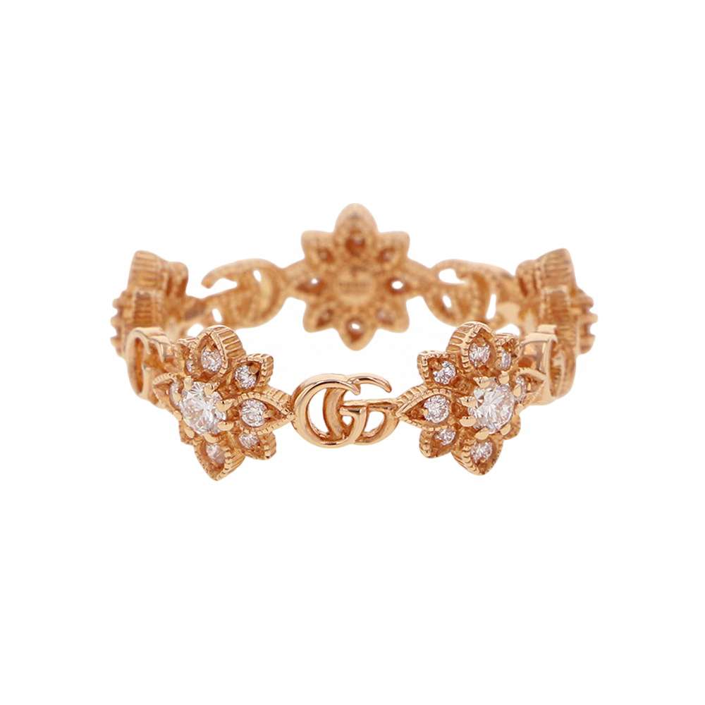 GUCCI ★Flora Ring Size #11 18K Yellow Gold