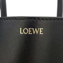 将图像加载到图库查看器中，LOEWE Puzzlefold Tote Bag BlackA657V25X01 Shiny Calf Leather Size Mini
