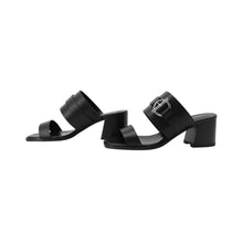 Load image into Gallery viewer, HERMES Sandals 《Cute》 60 Black Calf Leather Size 36
