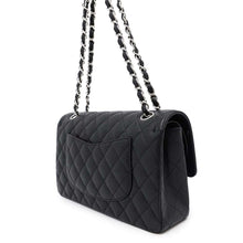 将图像加载到图库查看器中，CHANEL Matelasse W flap WChainShoulder Bag BlackA01112 Caviar Leather Size 25
