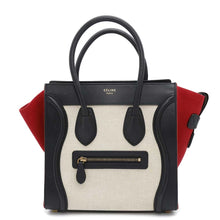 Load image into Gallery viewer, CELINE Luggage shopper Natural/Black/Red167792 Canvas Leather Size micro
