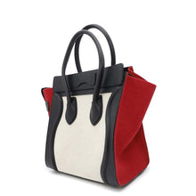 Load image into Gallery viewer, CELINE Luggage shopper Natural/Black/Red167792 Canvas Leather Size micro

