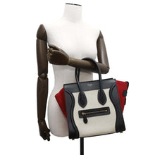 Load image into Gallery viewer, CELINE Luggage shopper Natural/Black/Red167792 Canvas Leather Size micro
