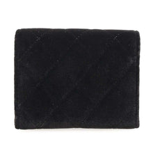 将图像加载到图库查看器中，CHANEL Matelasse Coin purse Black Velour/Rhinestone
