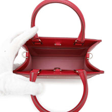 Load image into Gallery viewer, BVLGARI Logo Tote Bag Red291656 Leather Size Small
