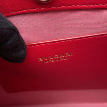Load image into Gallery viewer, BVLGARI Logo Tote Bag Red291656 Leather Size Small
