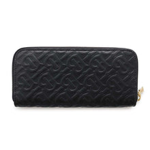 将图像加载到图库查看器中，BURBERRY TB logo Zip Around Long Cloth Black8011601 Leather
