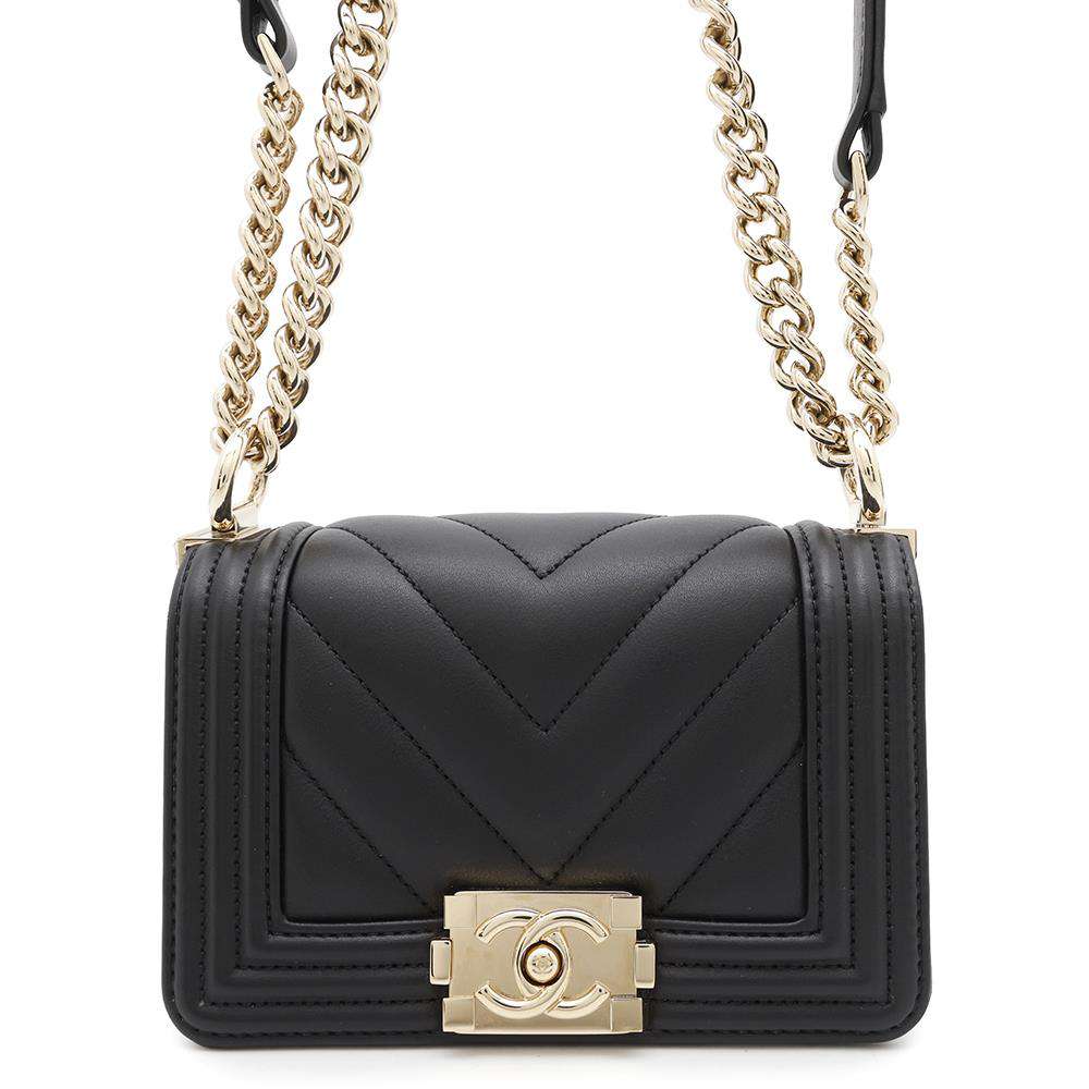 CHANEL Boy Chanel ChainShoulder BlackA67364 Leather Size Mini