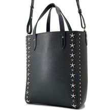 将图像加载到图库查看器中，JIMMY CHOO Pegasi Star Studded 2way Handbag Black Leather
